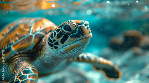 turtle in sea