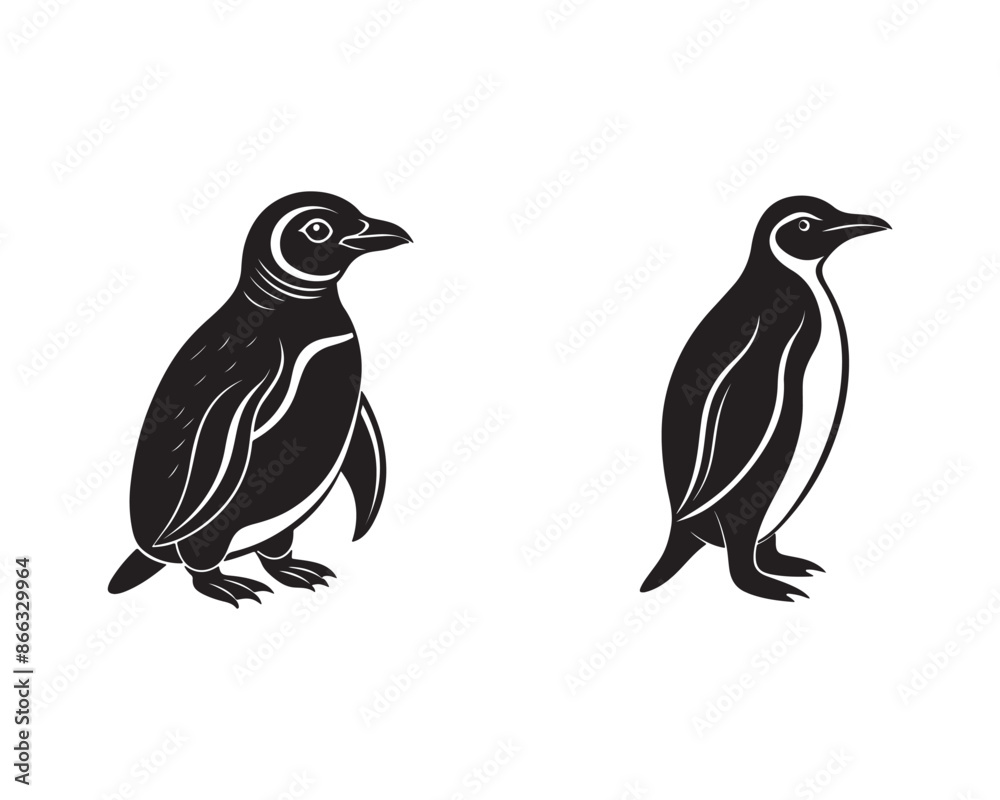 Naklejka premium Silhouette a penguin bird