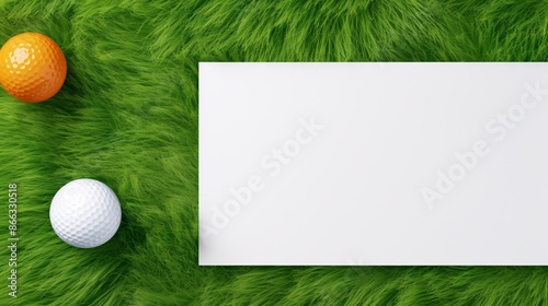 a white paper on a green grass surface photo