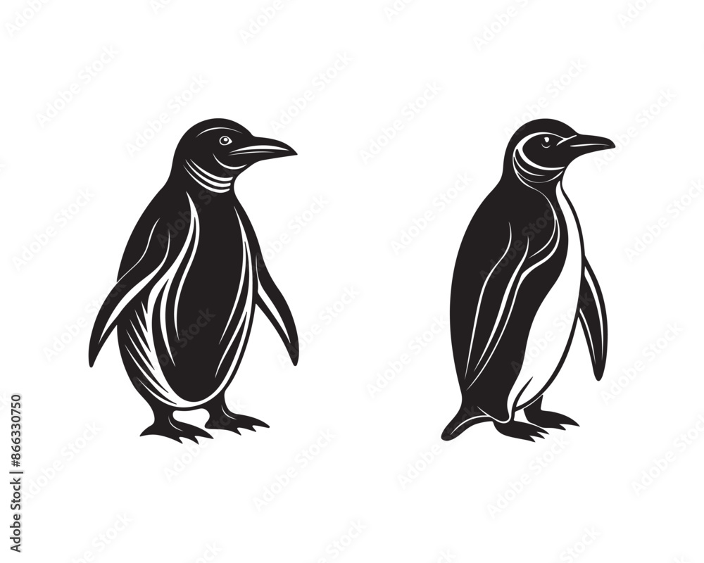 Naklejka premium Silhouette a penguin bird
