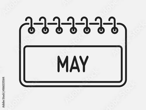 Vector template icon page calendar, month May