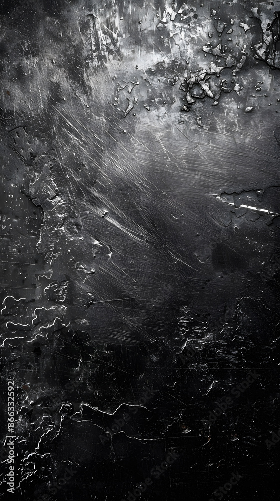 Obraz premium Edgy black grunge background with scratches and worn texture, ideal for urban designs.