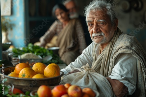 Eastern man sells in the bazaar