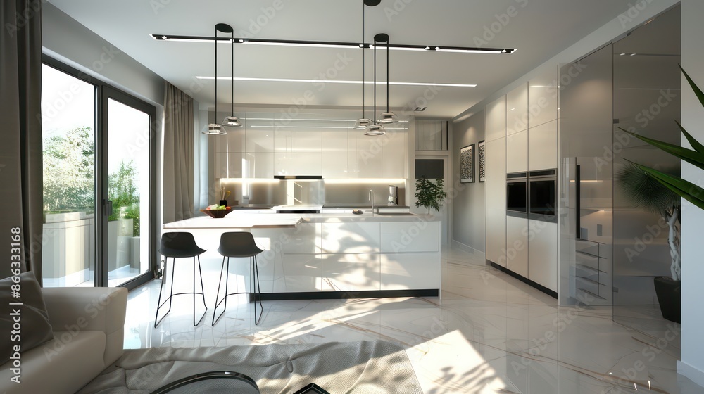 Fototapeta premium modern kitchen interior, professional interior design photos, kitchen design ideas
