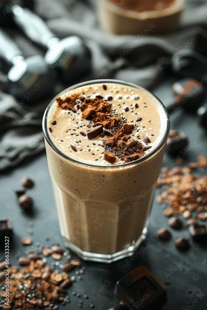 Protein Power Smoothie: A high-protein smoothie, topped with a sprinkle of protein powder. Protein Power Smoothie: A high-protein smoothie, topped with a sprinkle of protein powder.