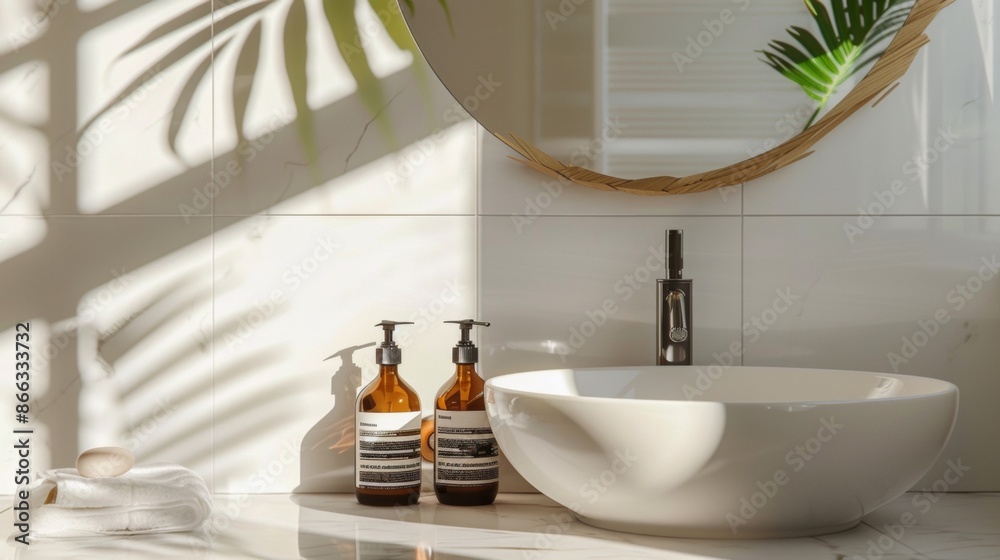 Modern bathroom sink with natural light Modern bathroom sink with natural light