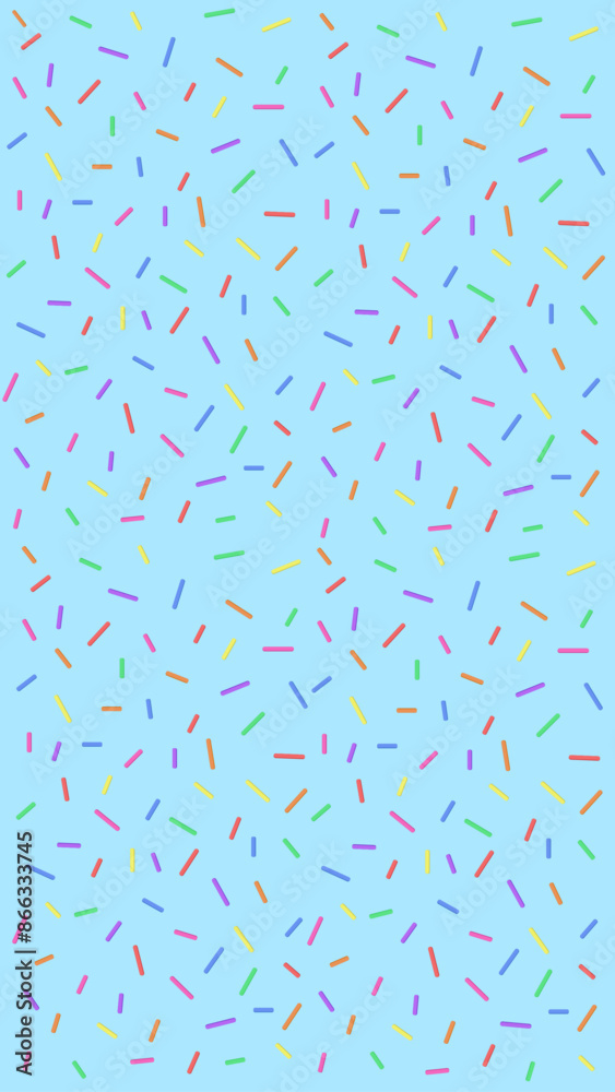 Colorful sprinkles scattered on a light blue background, creating a festive and playful design Colorful sprinkles scattered on a light blue background, creating a festive and playful design