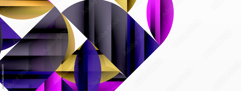 Circles and round shapes geometric minimal background