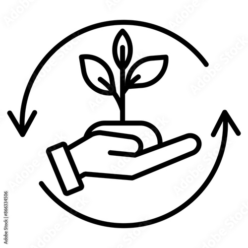 public service icon black line and black glyph