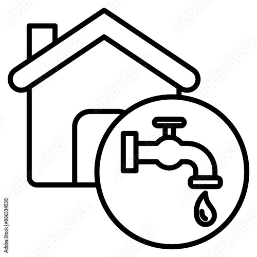 public service icon black line and black glyph
