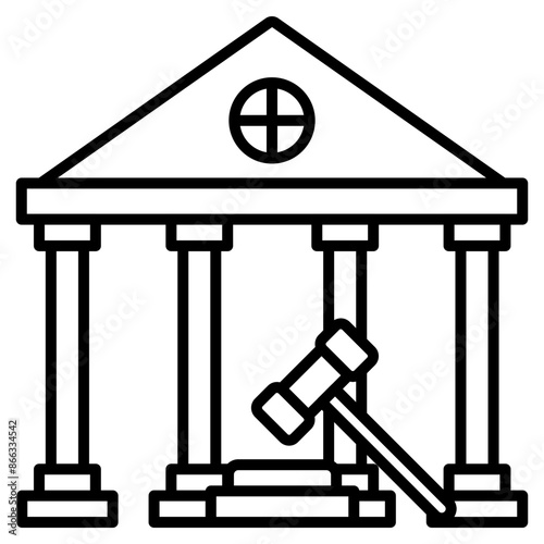 public service icon black line and black glyph