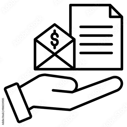 public service icon black line and black glyph