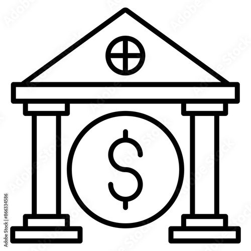 public service icon black line and black glyph