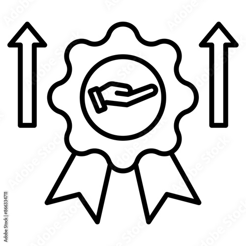 public service icon black line and black glyph