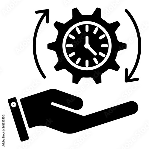 public service icon black line and black glyph