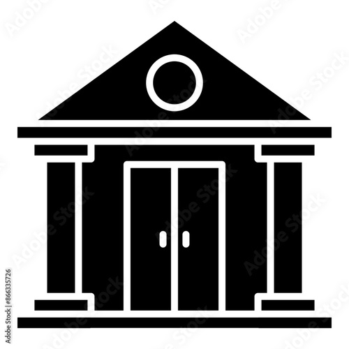 public service icon black line and black glyph