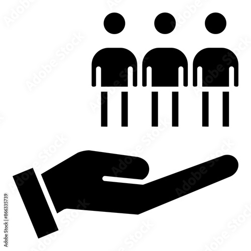 public service icon black line and black glyph