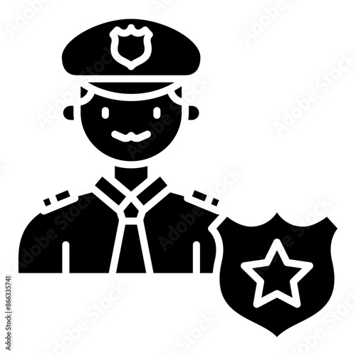 public service icon black line and black glyph