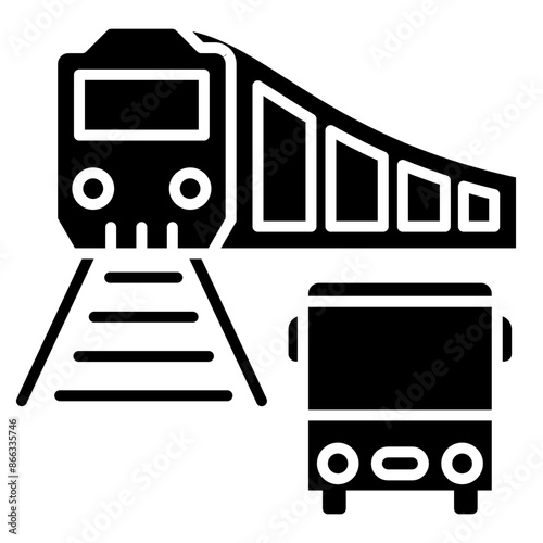 public service icon black line and black glyph