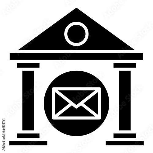 public service icon black line and black glyph