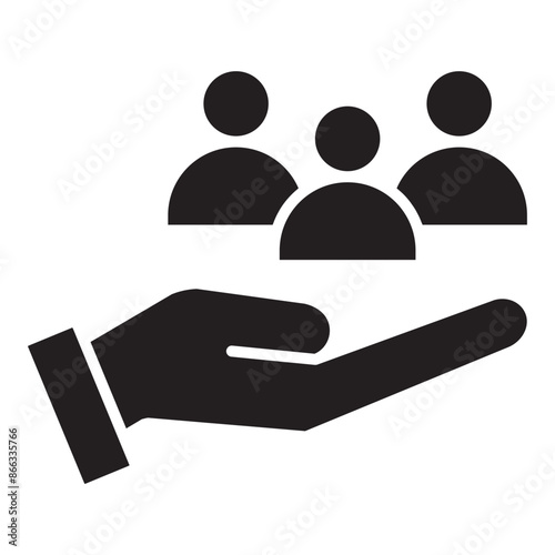 public service icon black line and black glyph