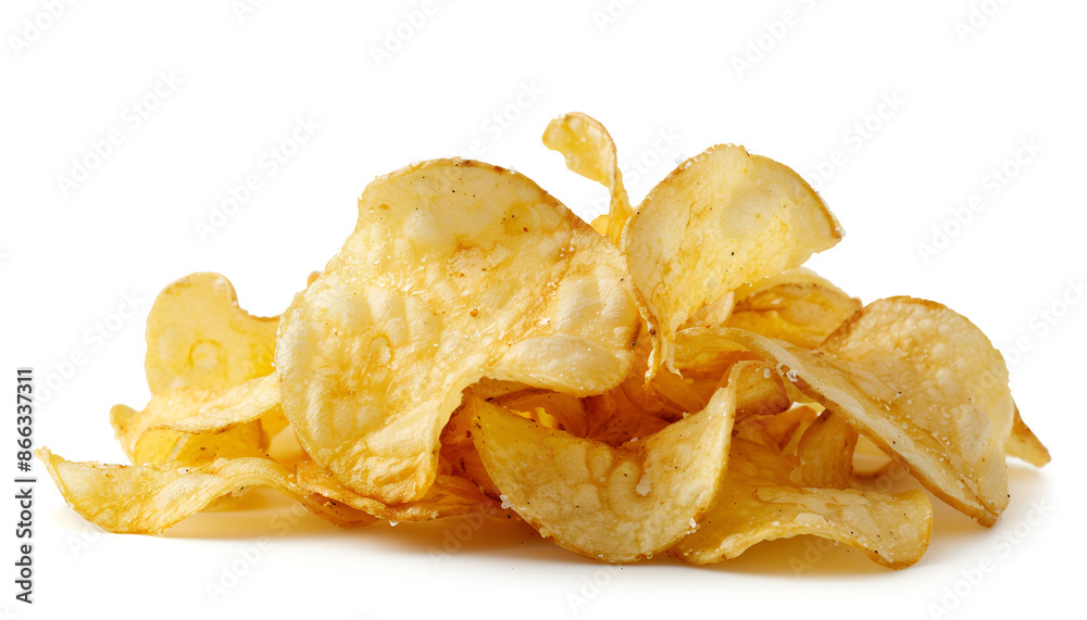 Potato chips isolated on white background Potato chips isolated on white background