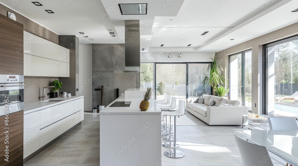 Fototapeta premium kitchen interior of a modern house apartment