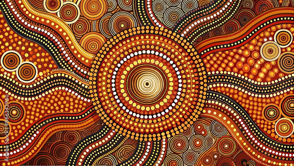 Aboriginal art vector background, Connection concept Aboriginal art vector background, Connection concept
