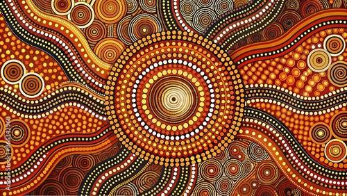 Aboriginal art vector background, Connection concept