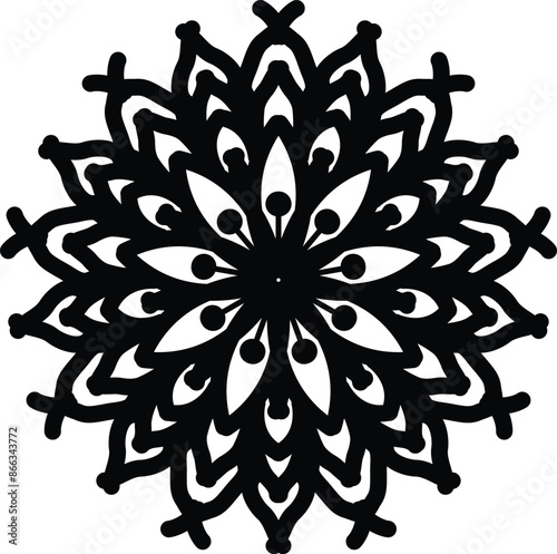 Mandala. Vintage Round Ornament Pattern. Stylized Ornamental Flower. Decorative element for any kind of design. Coloring book.