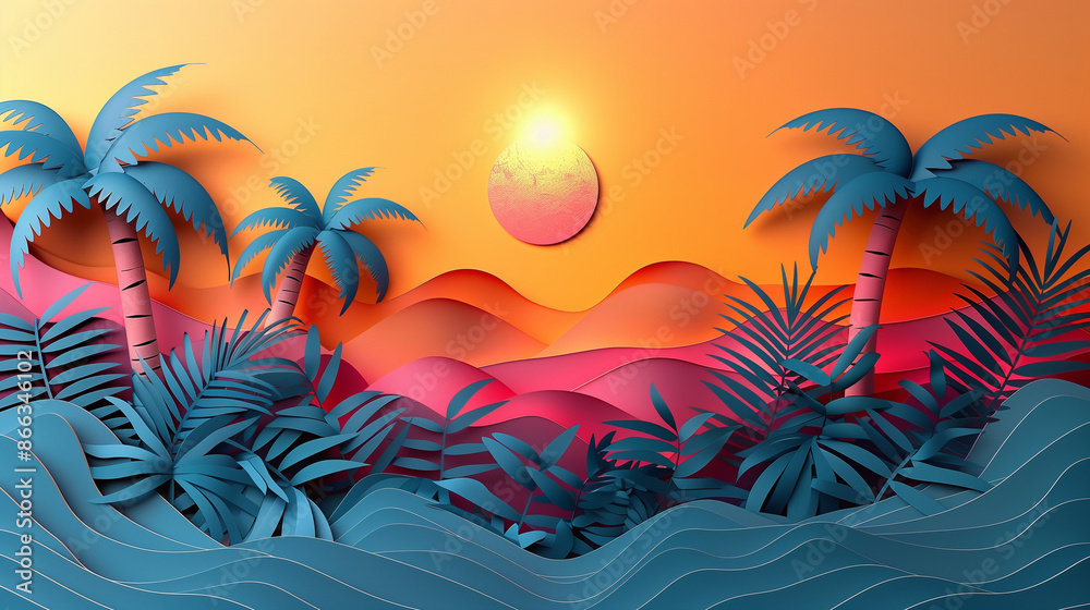 sunset on the beach, summer concept sunset on the beach, summer concept