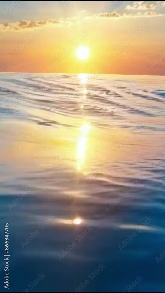 clean blue sea water line and underwater view with rays of sunset or ...