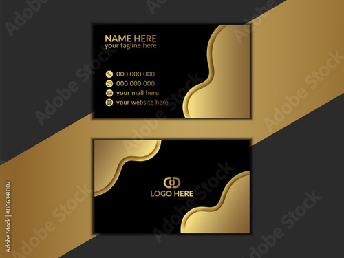  golden business card design, Luxury and elegant dark black business card design Luxury and elegant dark black business card design