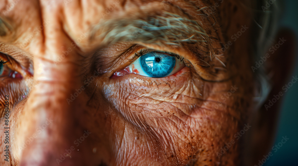 Close-up of an elderly person's blue eye Close-up of an elderly person's blue eye