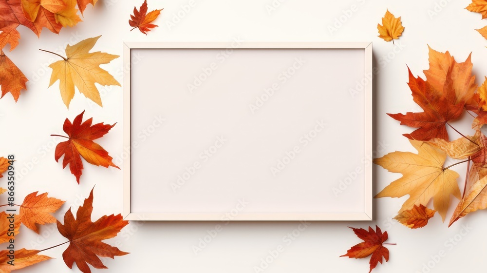 Autumn Leaves with White Frame Autumn Leaves with White Frame