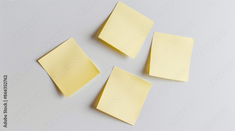 Yellow post-its on the wall.