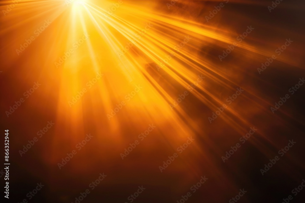 High-quality stock image of warm sun rays light effects, overlays or yellow flare isolated on black background High-quality stock image of warm sun rays light effects, overlays or yellow flare isolated on black background