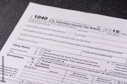 Fill out US tax form 1040 for verification and refund
