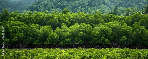 Lush Mangrove Forest During...