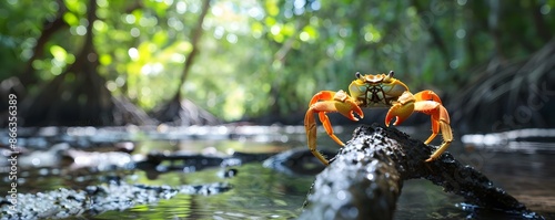 Crab Exploring Mangrove For...