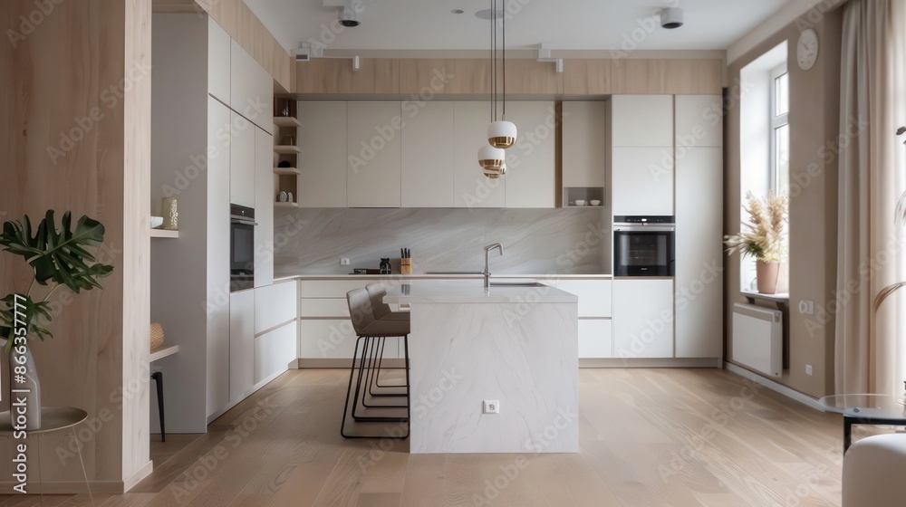 clean modern kitchen interior, luxury apartment clean modern kitchen interior, luxury apartment