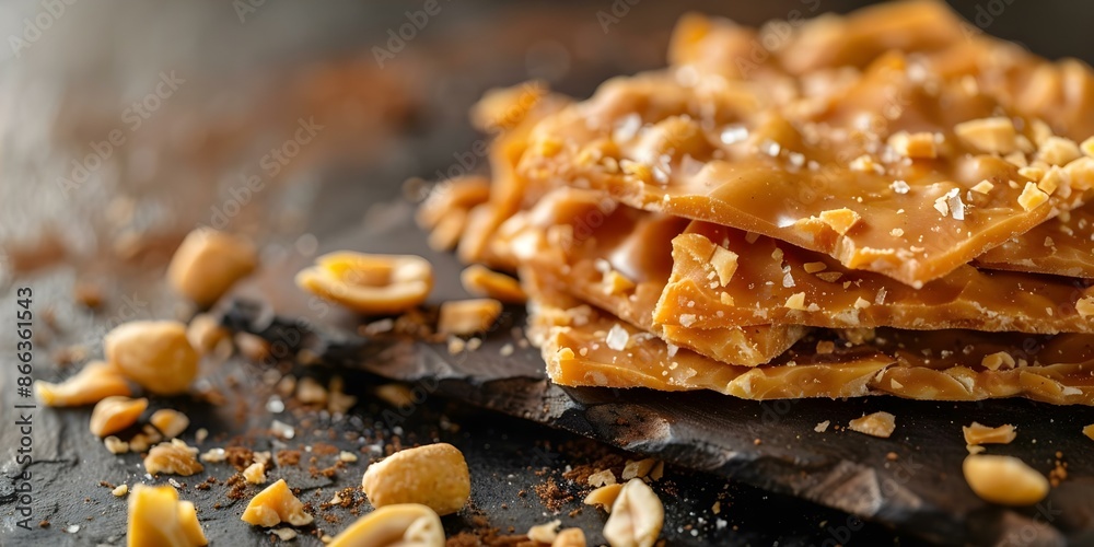 De Moleque peanut brittle from Brazil showcasing traditional Brazilian treat in photos. Concept Brazilian Treats, De Moleque Peanut Brittle, Traditional Desserts, Food Photography, Culinary Heritage