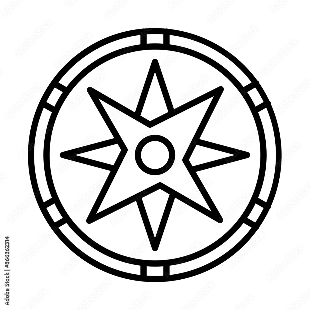 Compass line icon Compass line icon