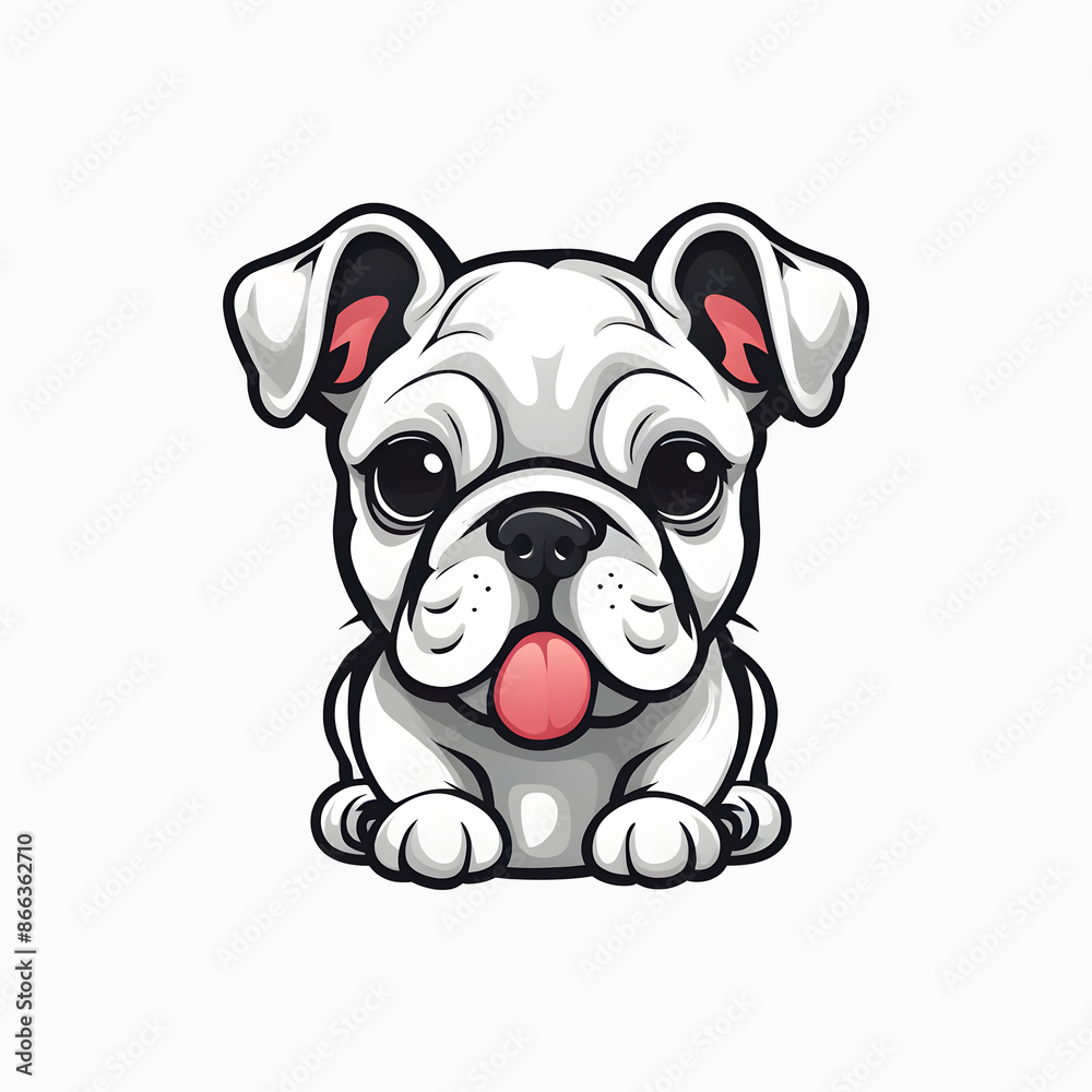 Little Bulldog Ideal for Stickers and Logo