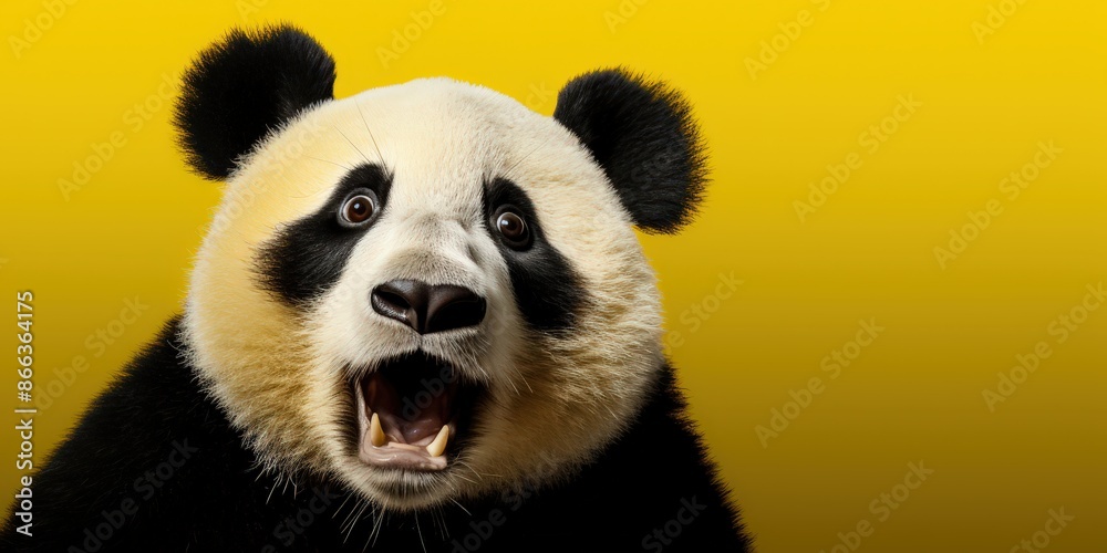 Obraz premium Surprised Panda Close-up