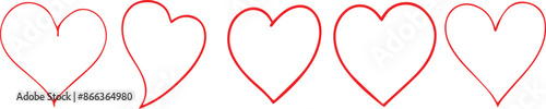 Red Hearts set, love, romance or valentine's day red heart. Heart vector icons. Artistic black heart icon vector.	
