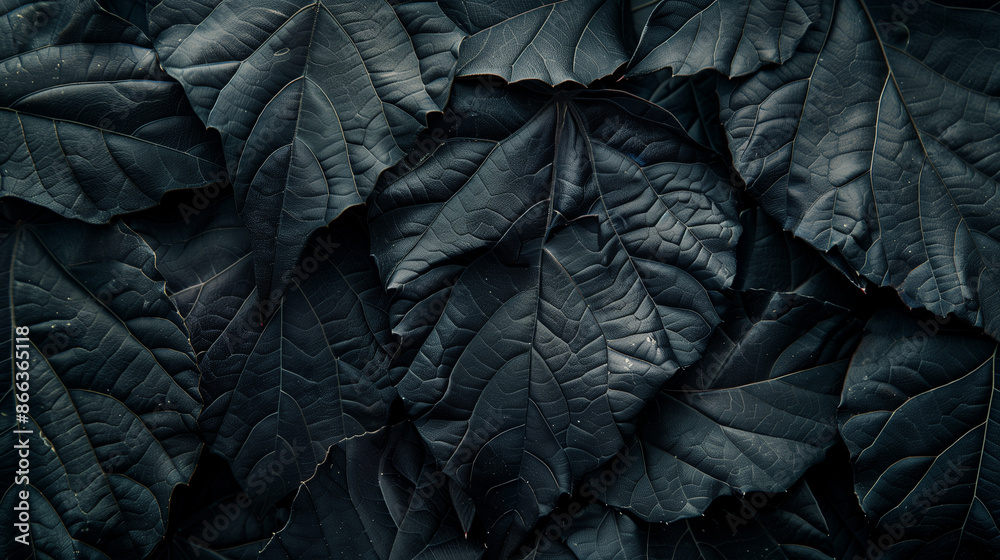 Close-Up of Dark Textured Leaves with Intricate Veins Close-Up of Dark Textured Leaves with Intricate Veins
