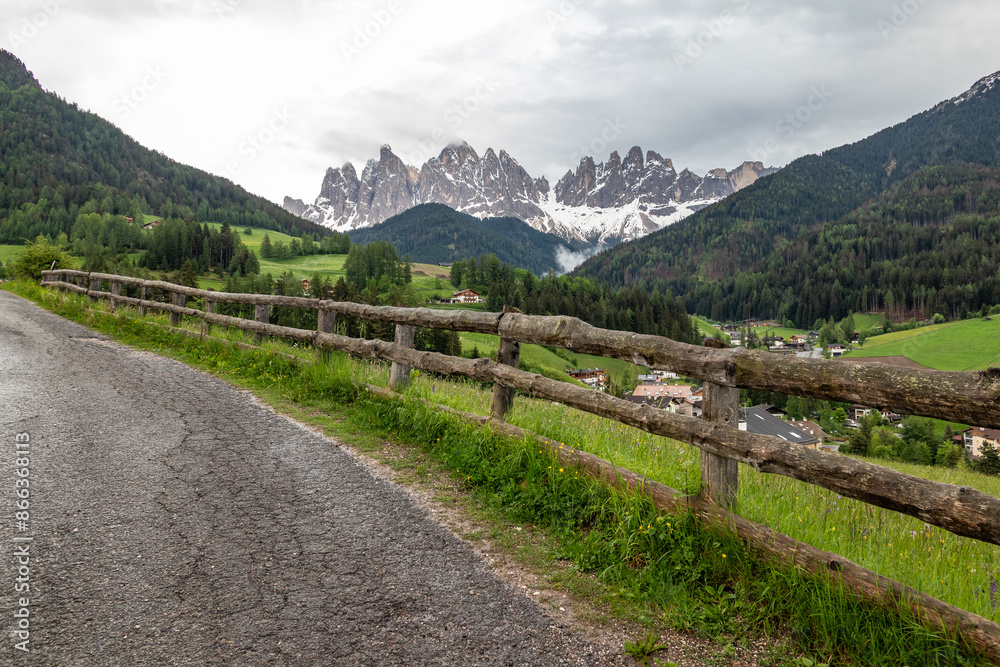 Fototapeta premium Landscape in Villnoess Valley in South Tyrol