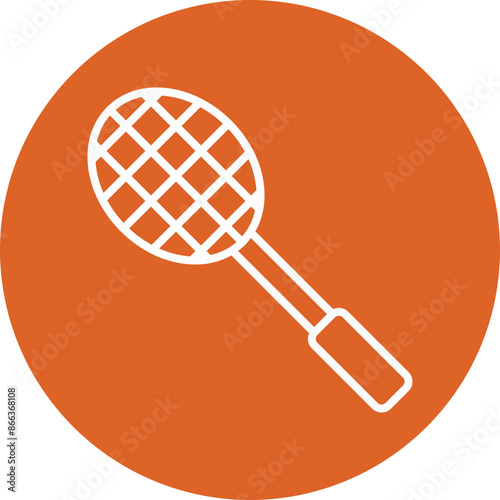 Badminton line circle icon