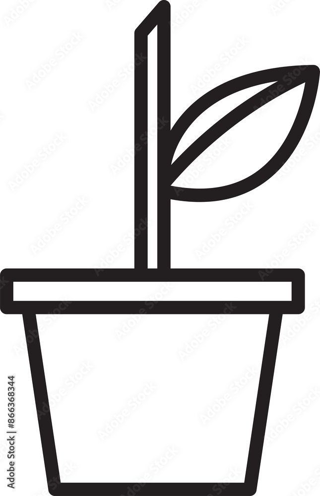 Fototapeta premium Plant Pot Line Icon